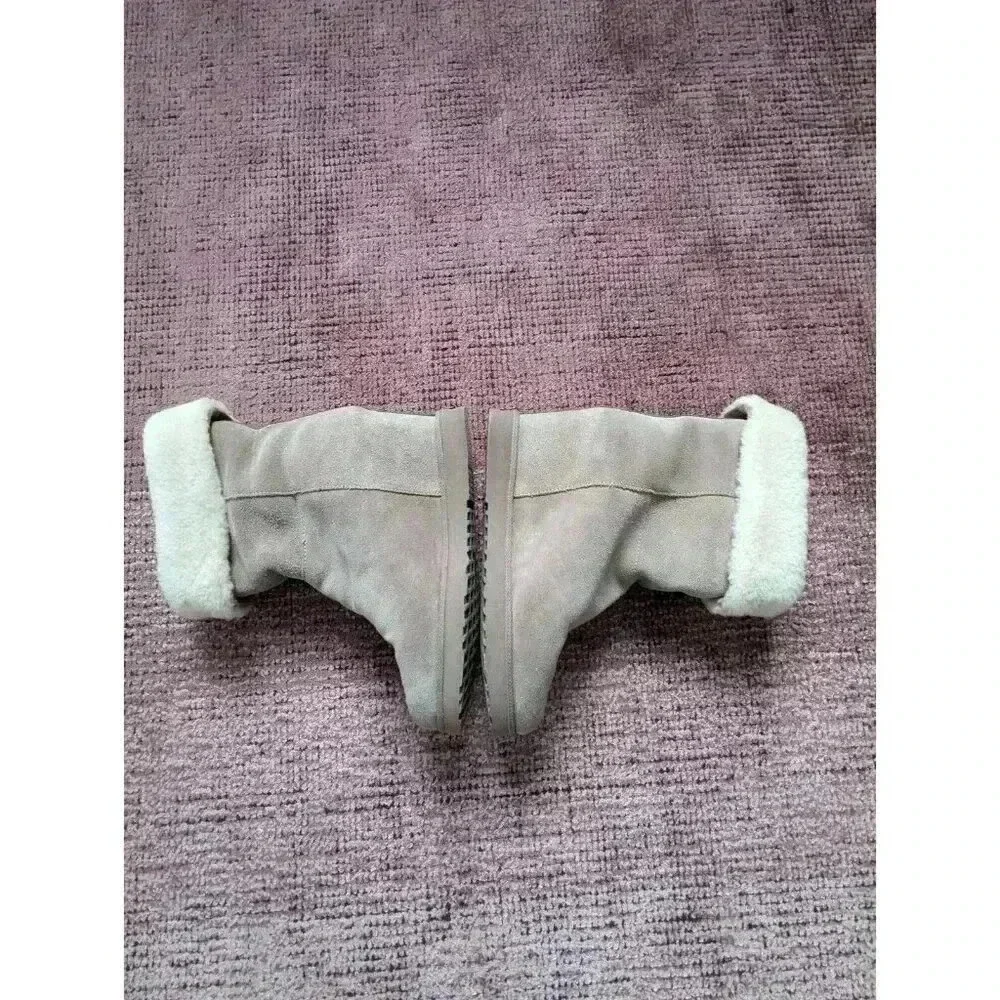 Kookaburra By Ugh Suede Shearling Wedge Boots Size 8.5 Beige